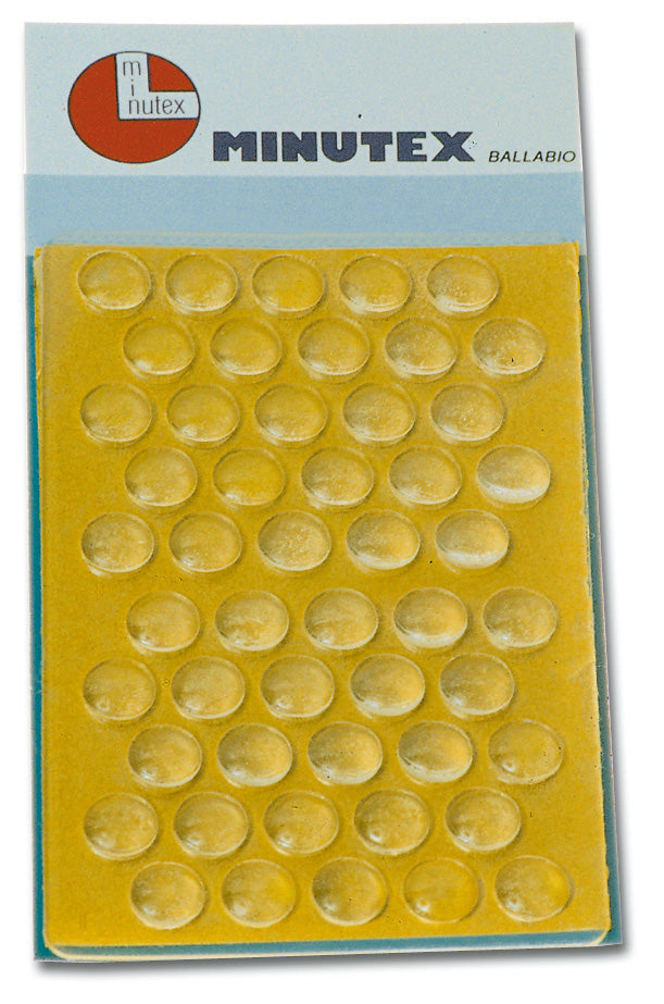 Confezione blister da 50 pezzi di paracolpi in PVC trasparenti MINUTEX 618