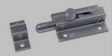 Chiavistello a pomello tondo MINUTEX in alluminio grigio con supporto di fissaggio