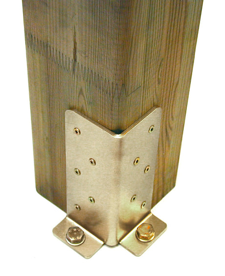 Angolare reggipilastro MINUTEX in acciaio verniciato bianco per strutture in legno