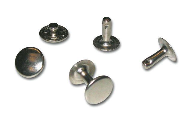 Rivetti MINUTEX in acciaio nichelato con testa e gambo, diametro 11x11 mm