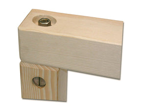 Giunto a scomparsa Minutex in acciaio zincato inserito in blocchi di legno