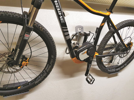 Supporto parete MINUTEX per bicicletta con gancio per pedale antifurto in alluminio