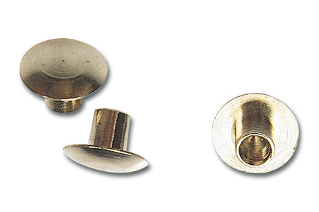 Borchia filettata M4 in ottone nichelato MINUTEX
