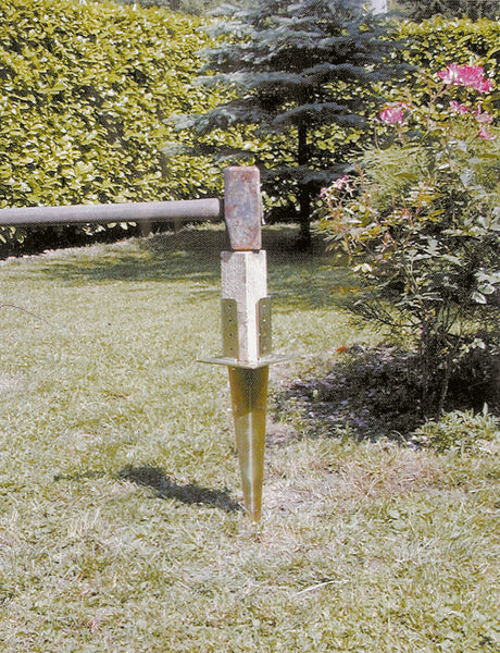 Supporto ancoraggio terreno Minutex in acciaio zincato per recinzioni in giardino