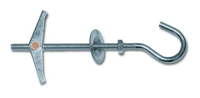 Minutex 448 - Mini tassello a farfalla con occhiello aperto M4 in acciaio zincato bianco