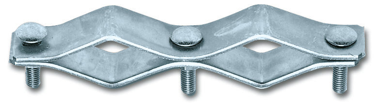 Staffa di fissaggio doppia Minutex per pali antenna in metallo zincato bianco